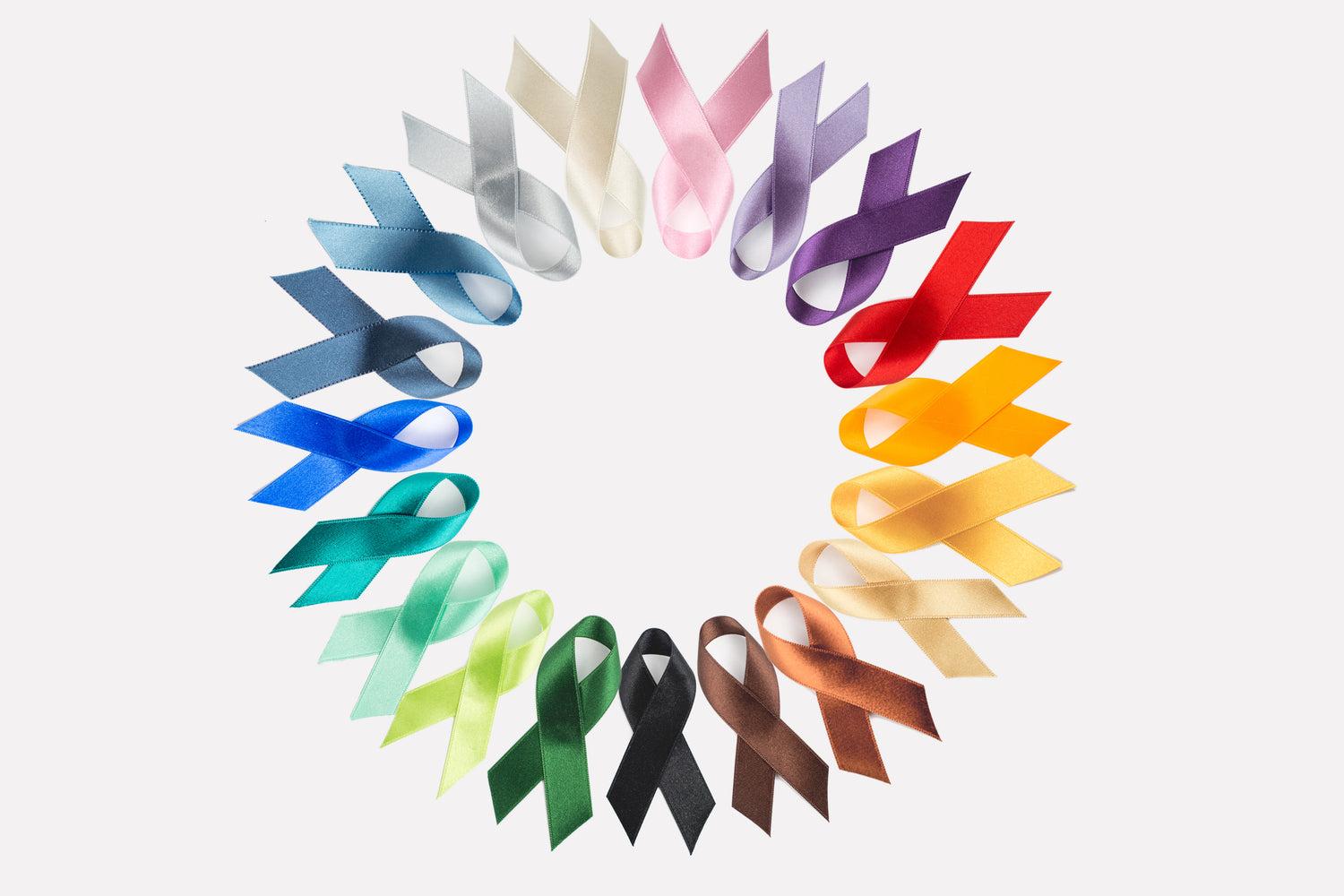 Ribbons tied in a row, each one representing a donated session